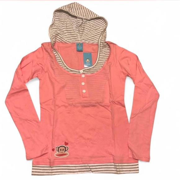 Paul Frank Tops - Paul Frank Pink Hoodie with Striped Accents